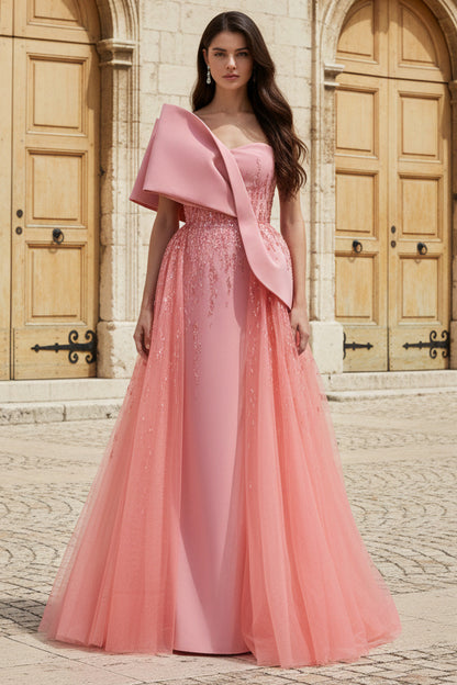 Asymmetrical A-Line Bow Gown