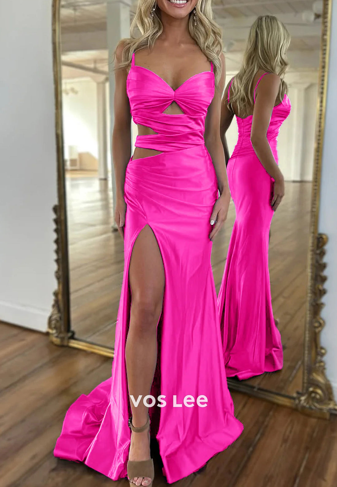 Classic & Timeless Spaghetti Straps Sweetheart Mermaid Prom Dresses with Side Split