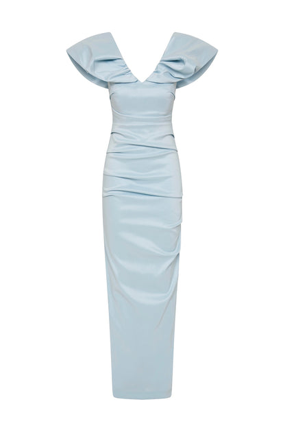 Simple Spaghetti Straps Scoop Ruched Evening Dress