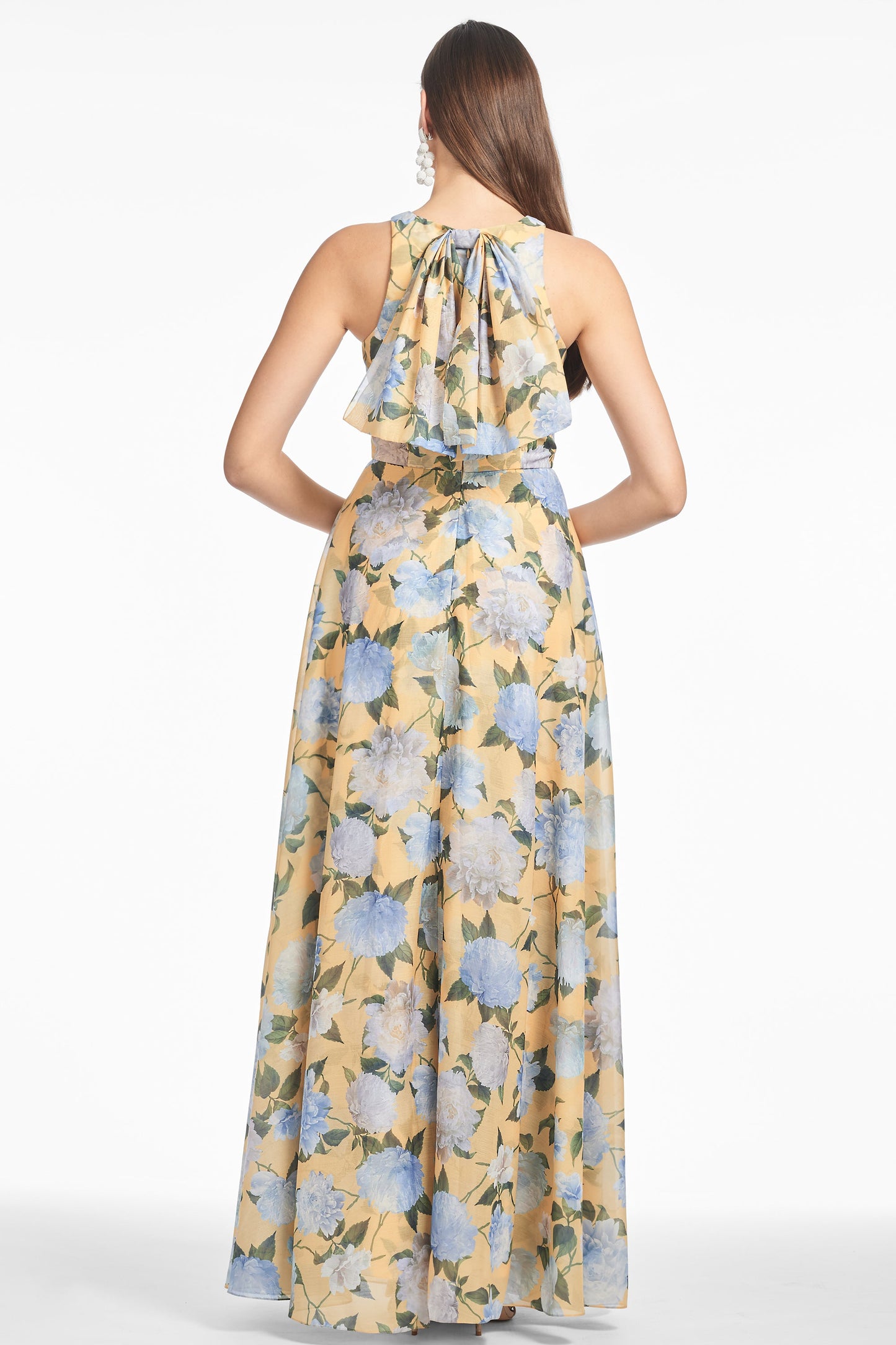 Floral Halter Neck Formal Maxi Gown
