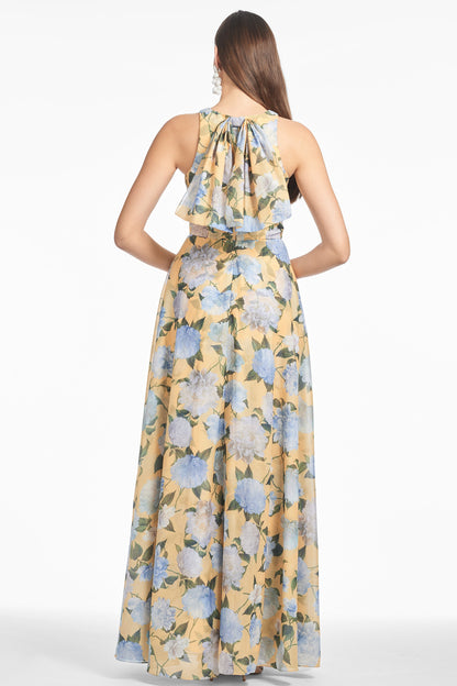 Floral Halter Neck Formal Maxi Gown