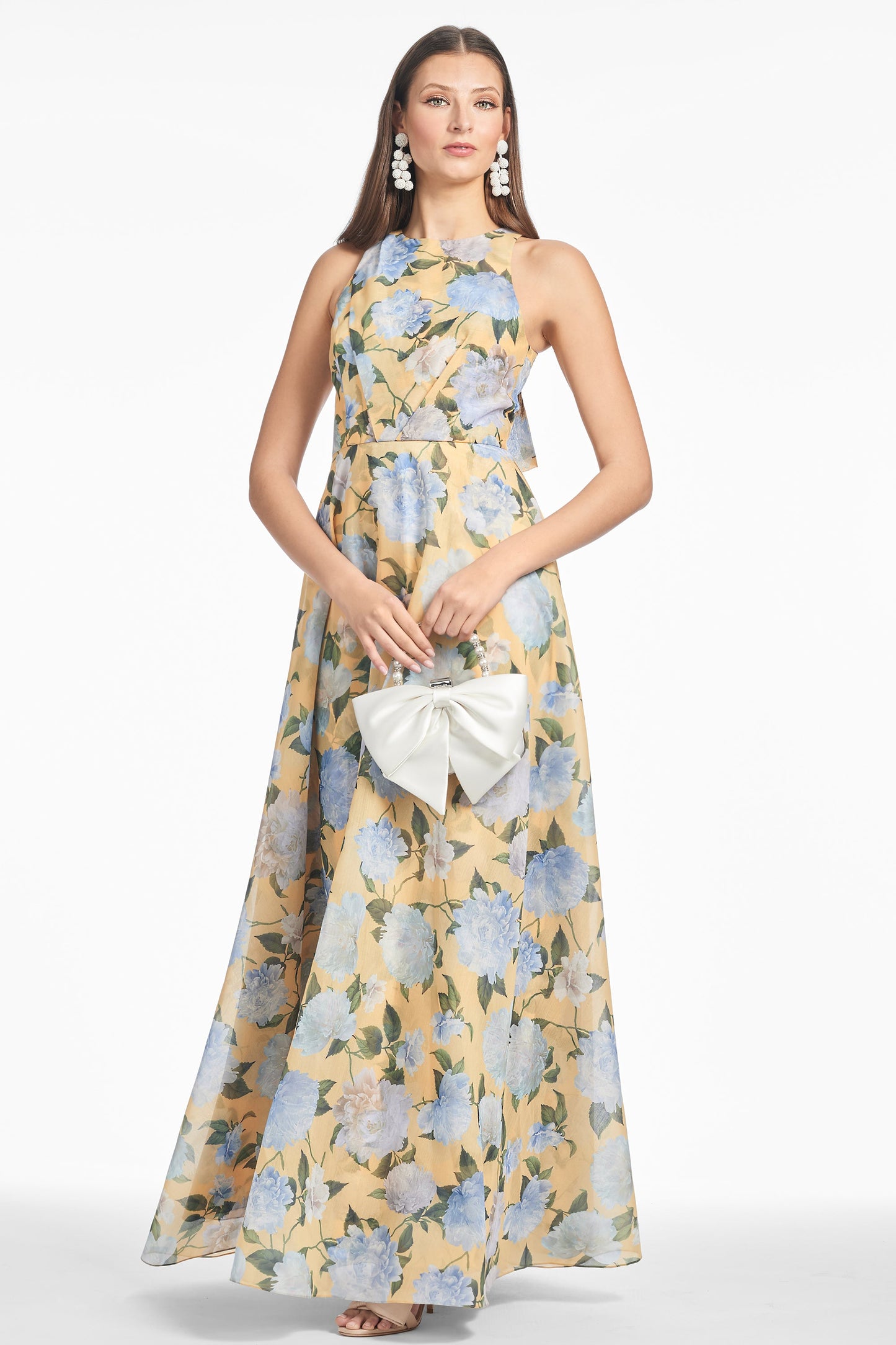 Floral Halter Neck Formal Maxi Gown