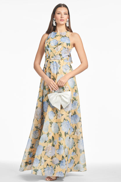 Floral Halter Neck Formal Maxi Gown