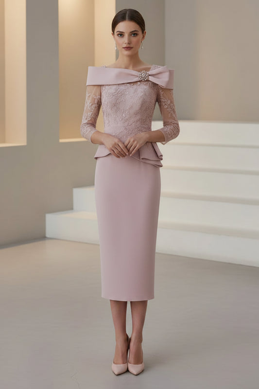 Modern Latest Pink Mother of the Bride Dress Mid Mother Gowns