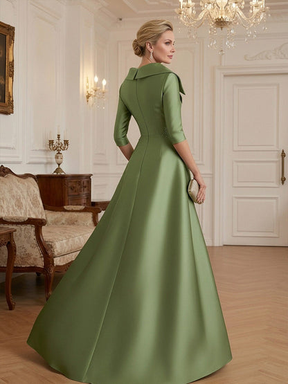 Sheath V Neck 3/4 Sleeve Sequined Mother of the Bride Dress