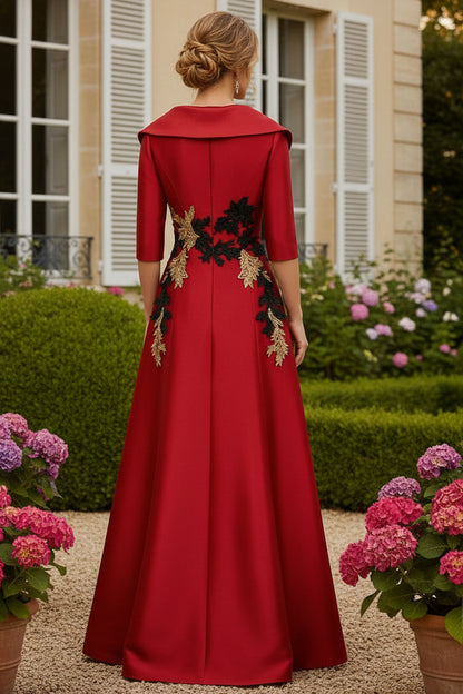 Princess 3/4 Sleeve Floor Length Mother of the Bride Dress