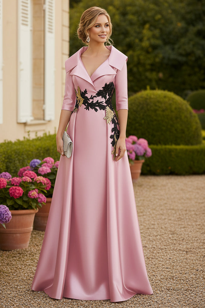 Princess 3/4 Sleeve Floor Length Mother of the Bride Dress