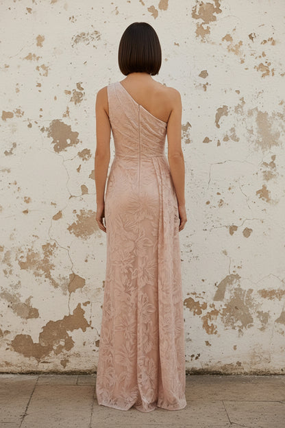 Chiffon Sheath One Shoulder Floor-Length Mother of the Bride Dress