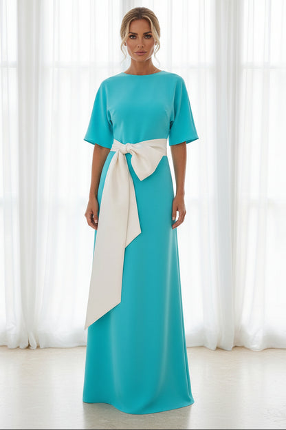 Chiffon A Line Scoop Neck Simple Ruched Mother of the Bride & Groom Dresses