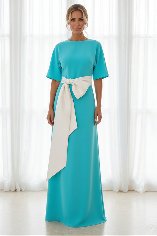 Chiffon A Line Scoop Neck Simple Ruched Mother of the Bride & Groom Dresses