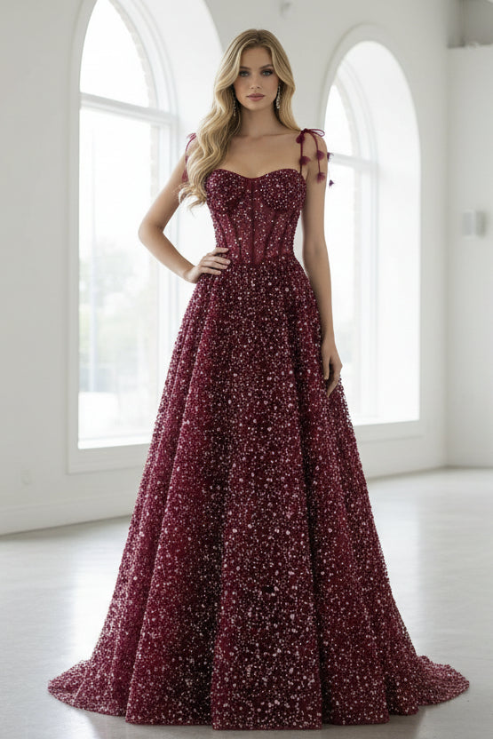 Delicate Pink 3D Floral Spaghetti Evening Dress