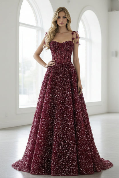 Delicate Pink 3D Floral Spaghetti Evening Dress