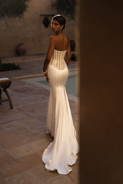 Sleek and Shimmery Corset and Skirt Set Shirin