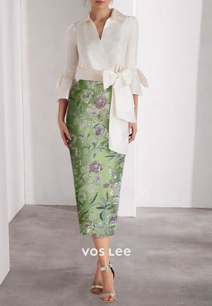 Chic & Modern V Neck Bell Sleeves Appliques Mermaid Evening Dresses