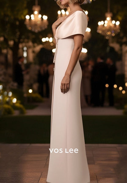 Column Floor Length Formal Dress Elegant Off Shoulder Evening Party Wedding