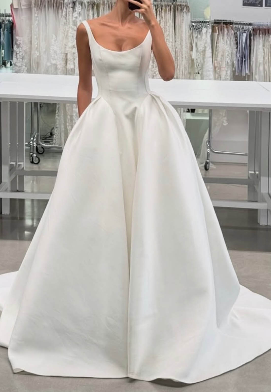 Spaghetti Straps Scoop Empire-Waist Wedding Dress