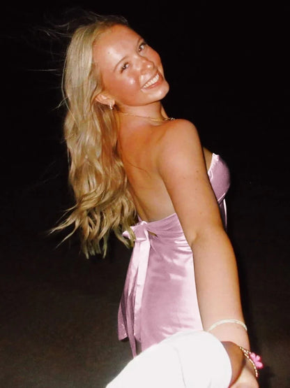 Stylish A Line Sweetheart Light Green Satin Short Homecoming Dress