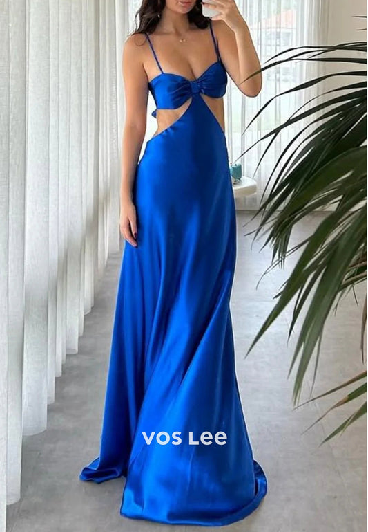 Sexy & Hot Sweetheart Spaghetti Straps Sheath Prom Dresses with Sweep Train