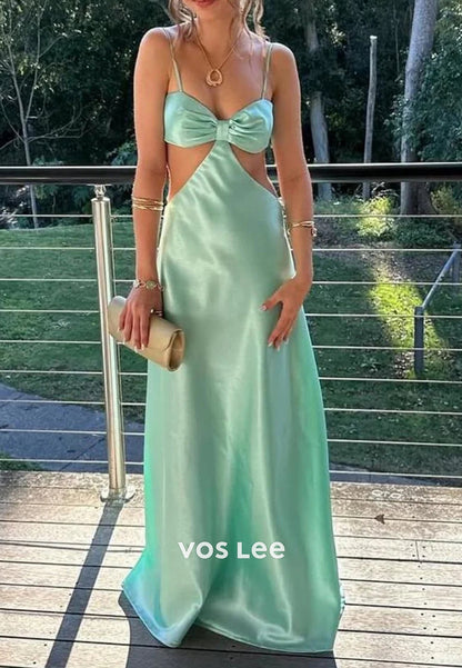 Sexy & Hot Sweetheart Spaghetti Straps Sheath Prom Dresses with Sweep Train
