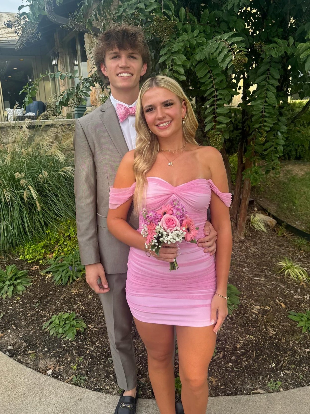 Stylish Sheath Off the Shoulder Pink Short Homecoming Dress with Ruched