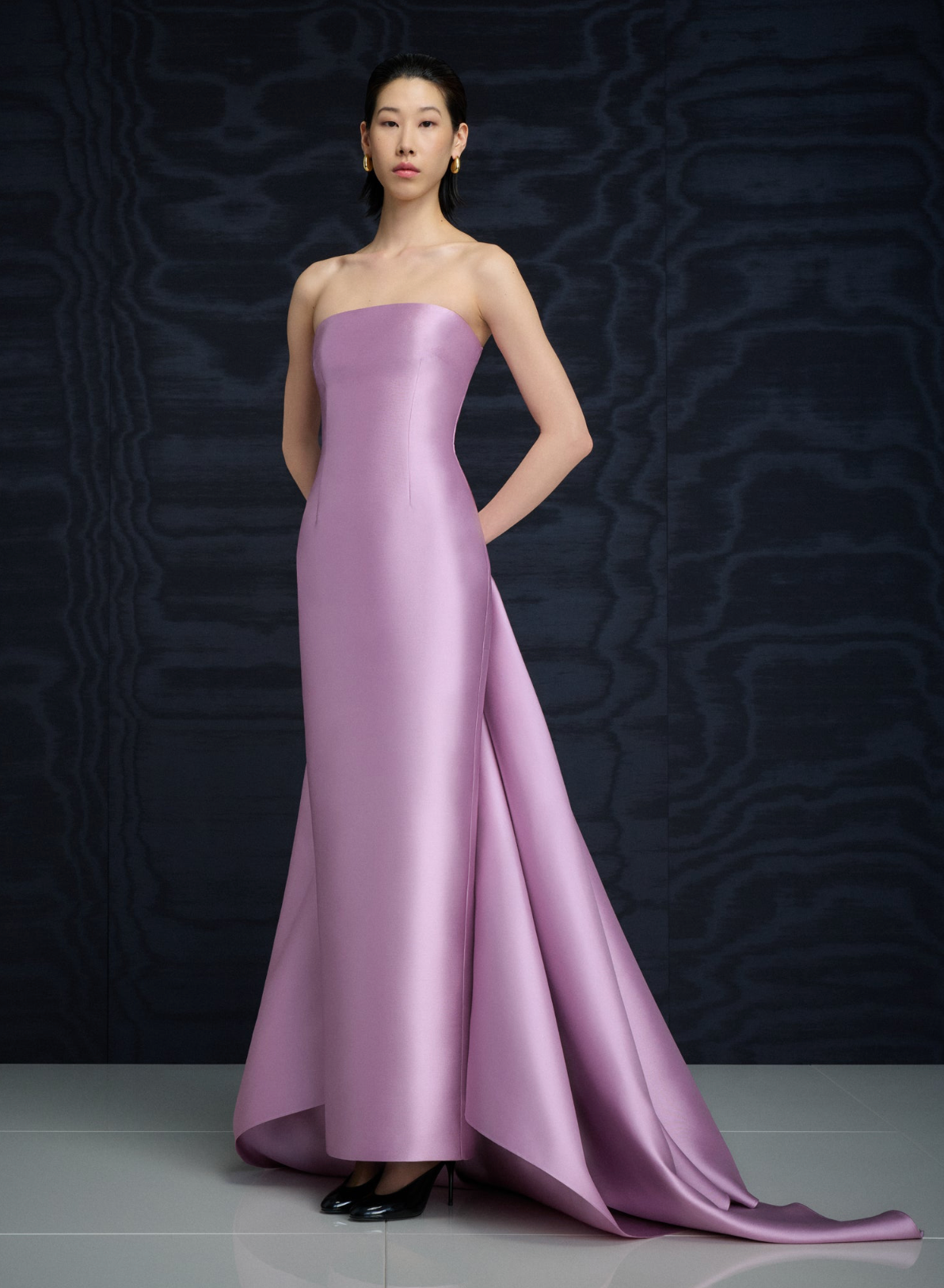 Powder Blue Strapless Gown with Sweep Train | Elegant Formal Dress