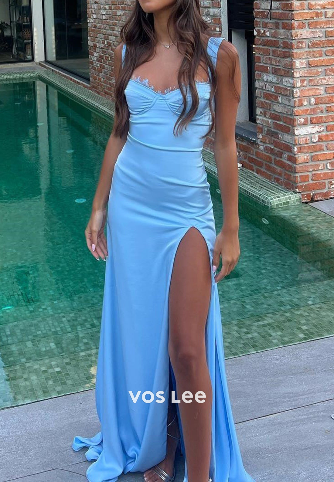 Couture & Ornate Sweetheart Floor-Length Sheath Prom Dresses with High Split