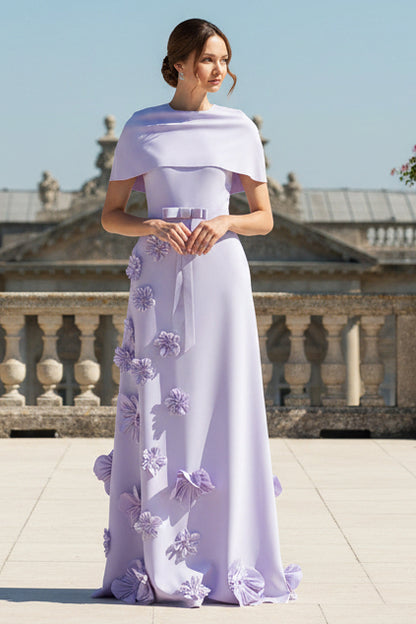 Chic High Neck Satin Wedding Guest Gown