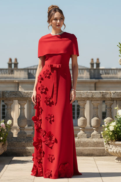 Chic High Neck Satin Wedding Guest Gown