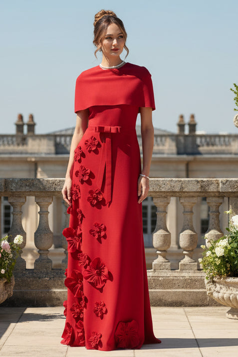 Chic High Neck Satin Wedding Guest Gown
