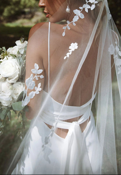 Satin Mermaid Wedding Dress with Spaghetti Straps and Leg Slit