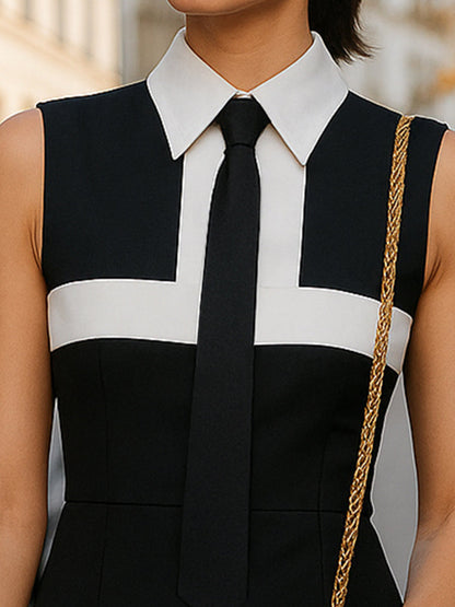 Elegant Sleeveless Mini Dress With Neck Tie Wedding Guest Dresses