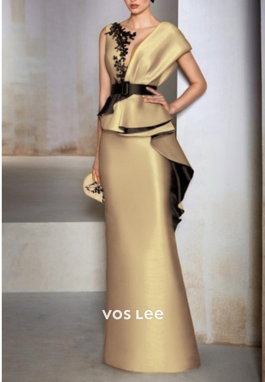 Elegant & Luxurious V Neck Appliques Mermaid Evening Dress Formal Gowns