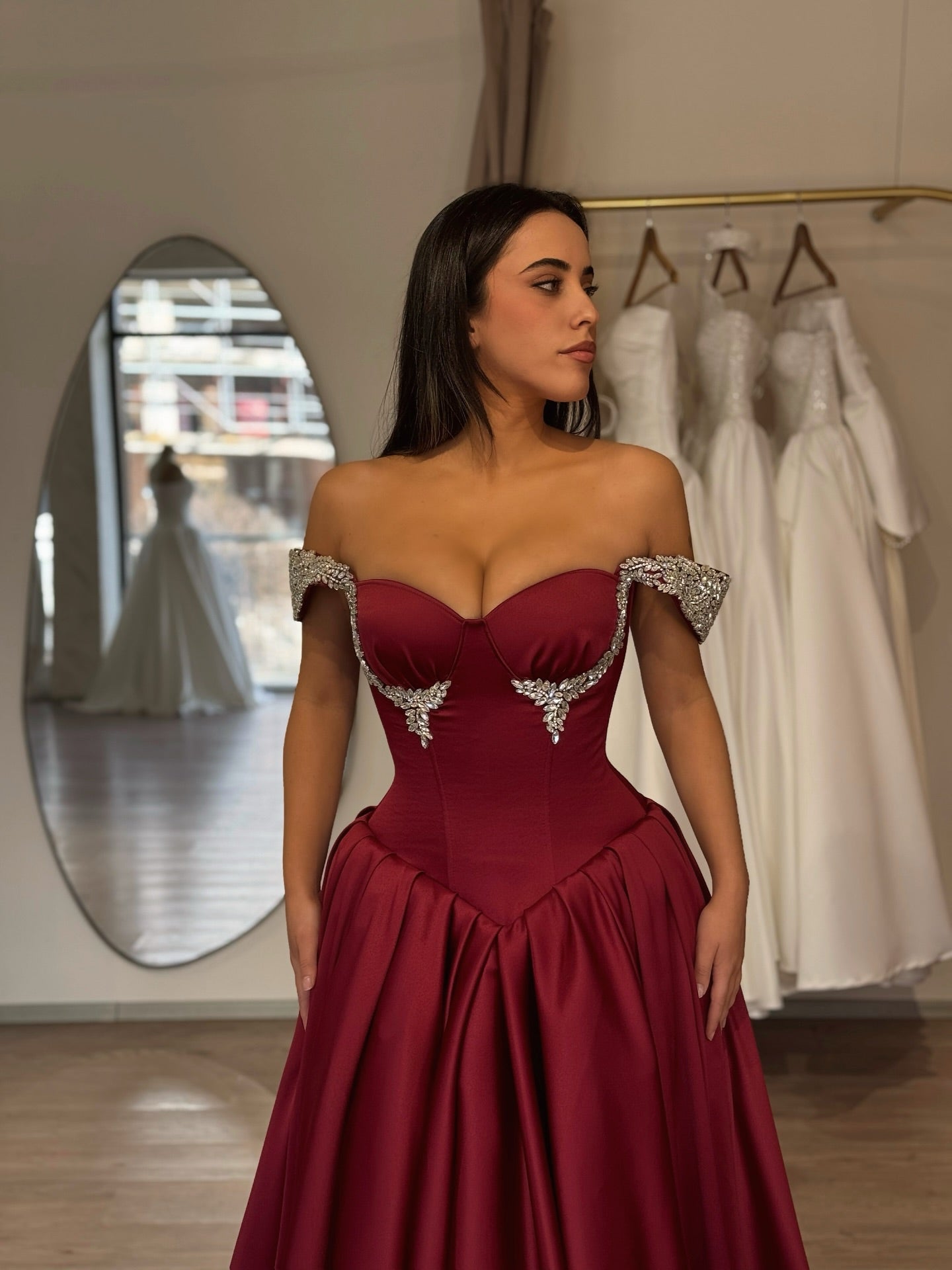 Sweety Yellow Satin Ball Gown | Sweetheart Neckline Beaded Prom Dress