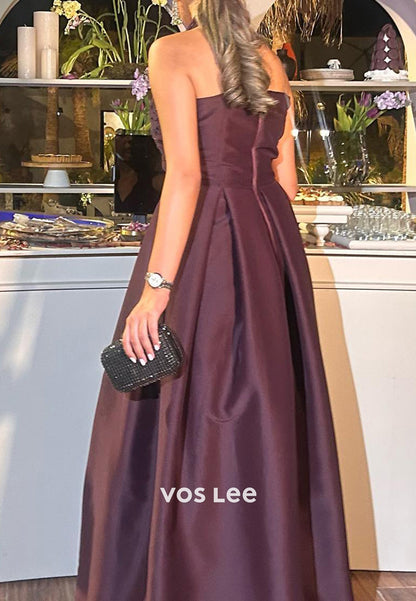 Gorgeous & Charming A-Line Halter Rhinestone Pleated Evening Dresses with Sweep Train