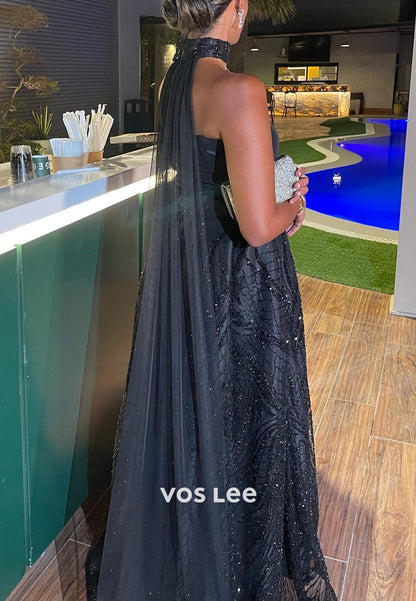 Classic & Timeless A-Line Strapless Beading Pleated Ankle-Length Evening Dresses