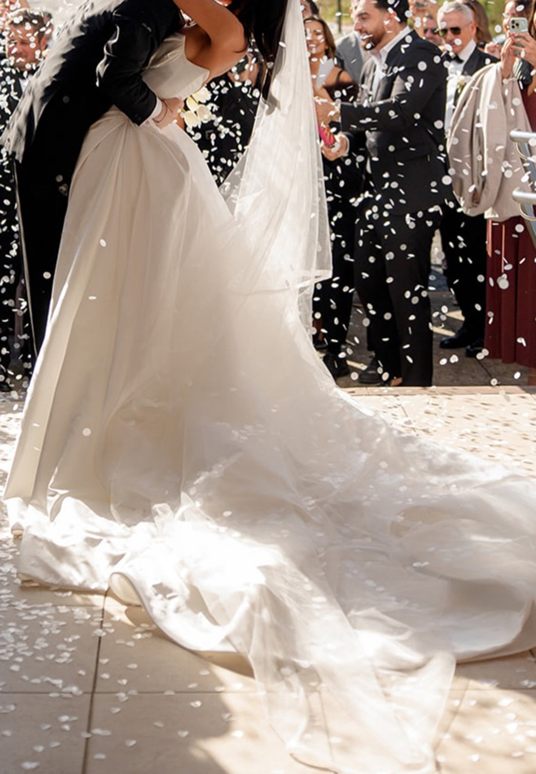 Strapless Corset Satin Ball Gown Wedding Dress