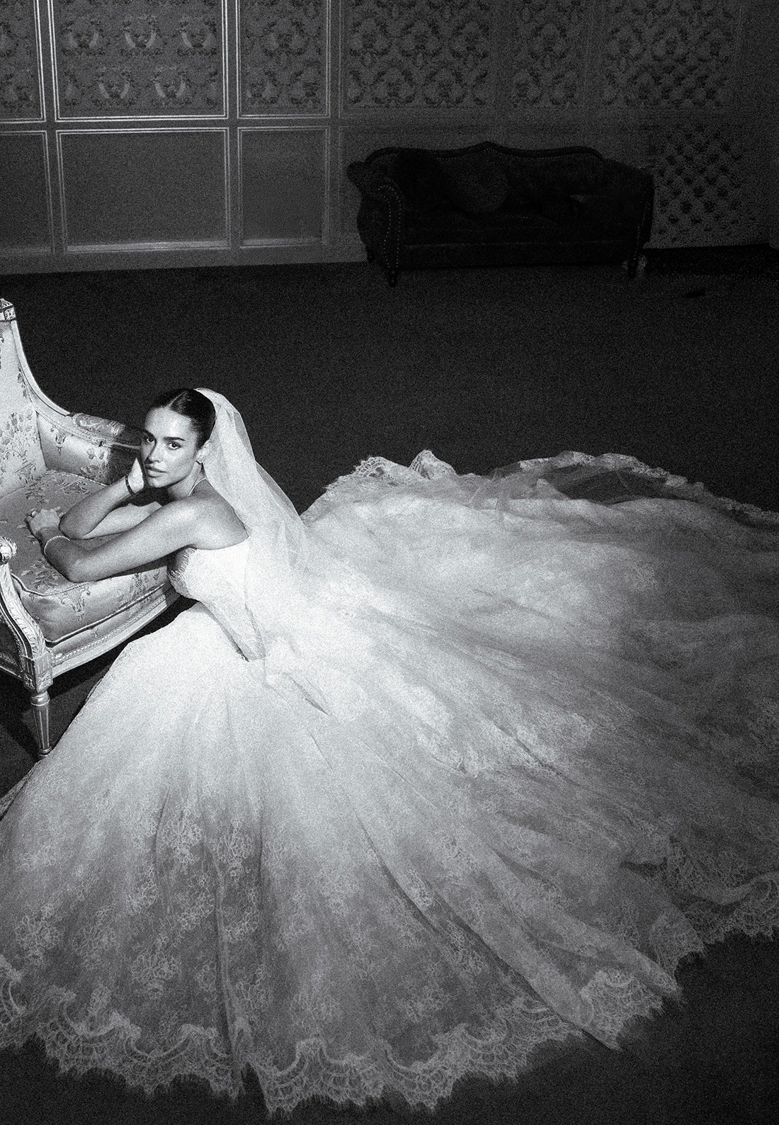 Lace Strapless Corset Ball Gown Wedding Dress