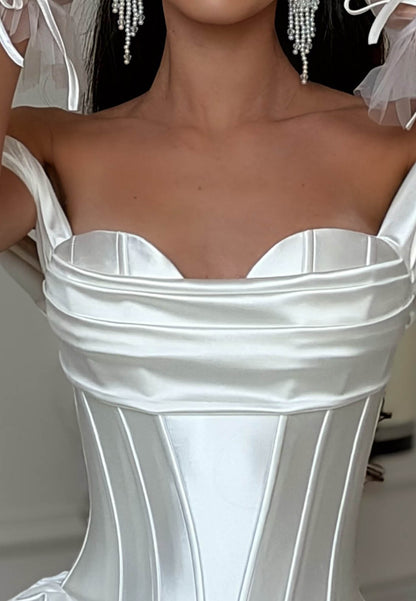 Off-the-Shoulder Corset Bubble Mini Dress