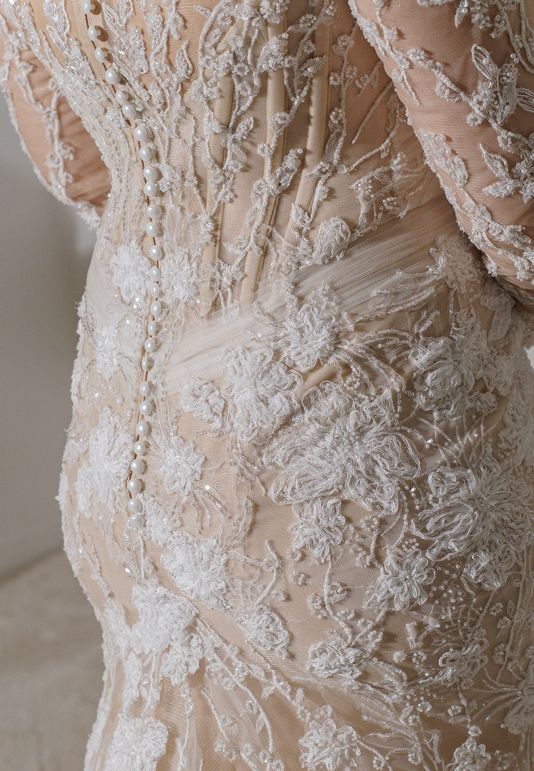 High Neck Lace Long Sleeve Wedding Dress