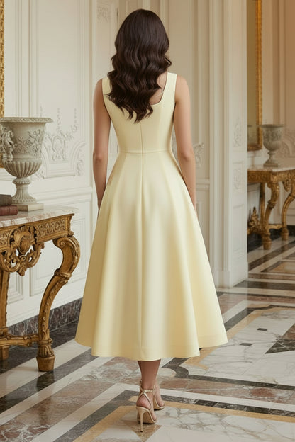 3D Floral Applique Midi A-Line Dress