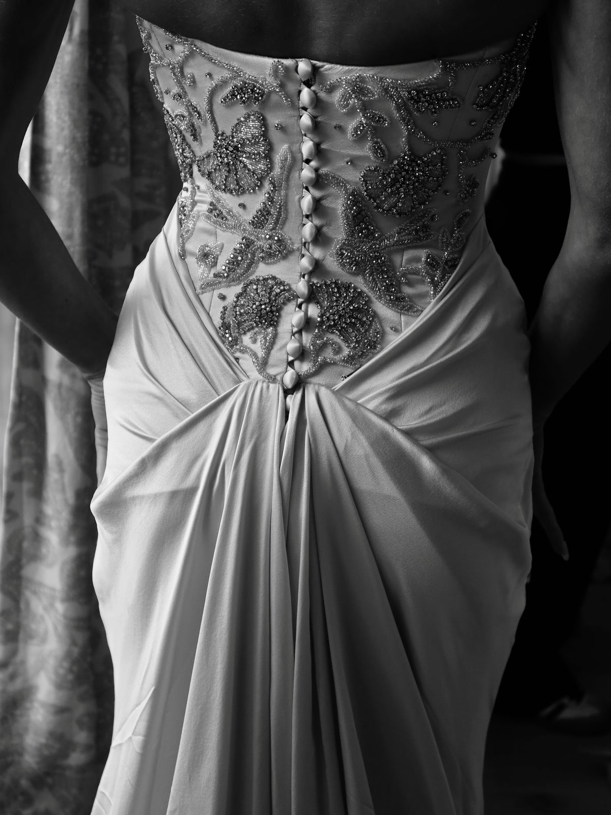 Embellished Corset Satin Wedding Dress