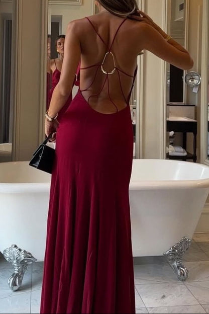 Cutout Backless Maxi Dress with Ring Detail