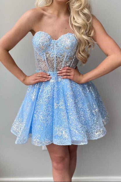 Off Shoulder Puff Sleeve Sequin Lace Mini Dress