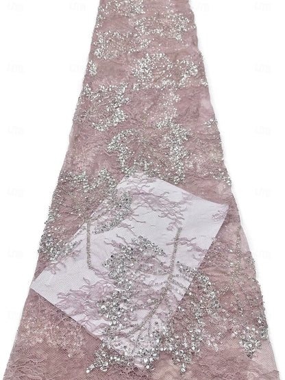 Sequin Leaf Illusion Tea-Length A-Line Dress