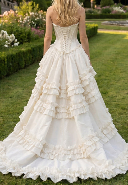 Strapless Corset Tiered Ruffle Ball Gown
