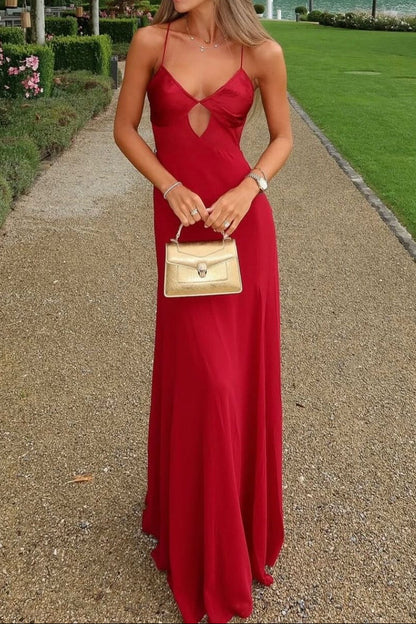 Cutout Backless Maxi Dress with Ring Detail