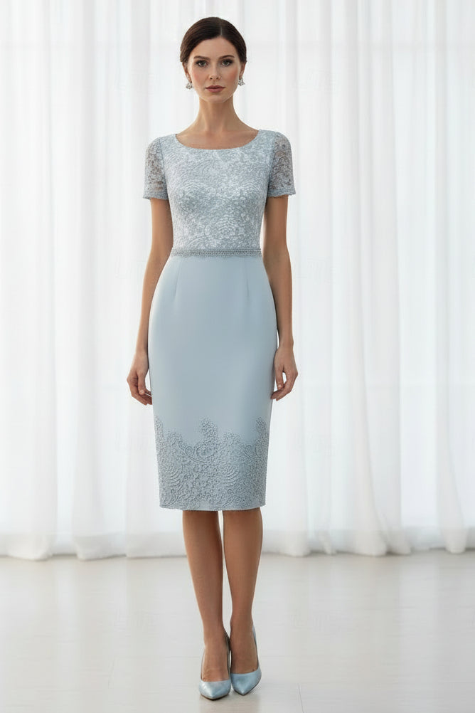 Lace Sheath Dress & Bell Sleeve Jacket Set
