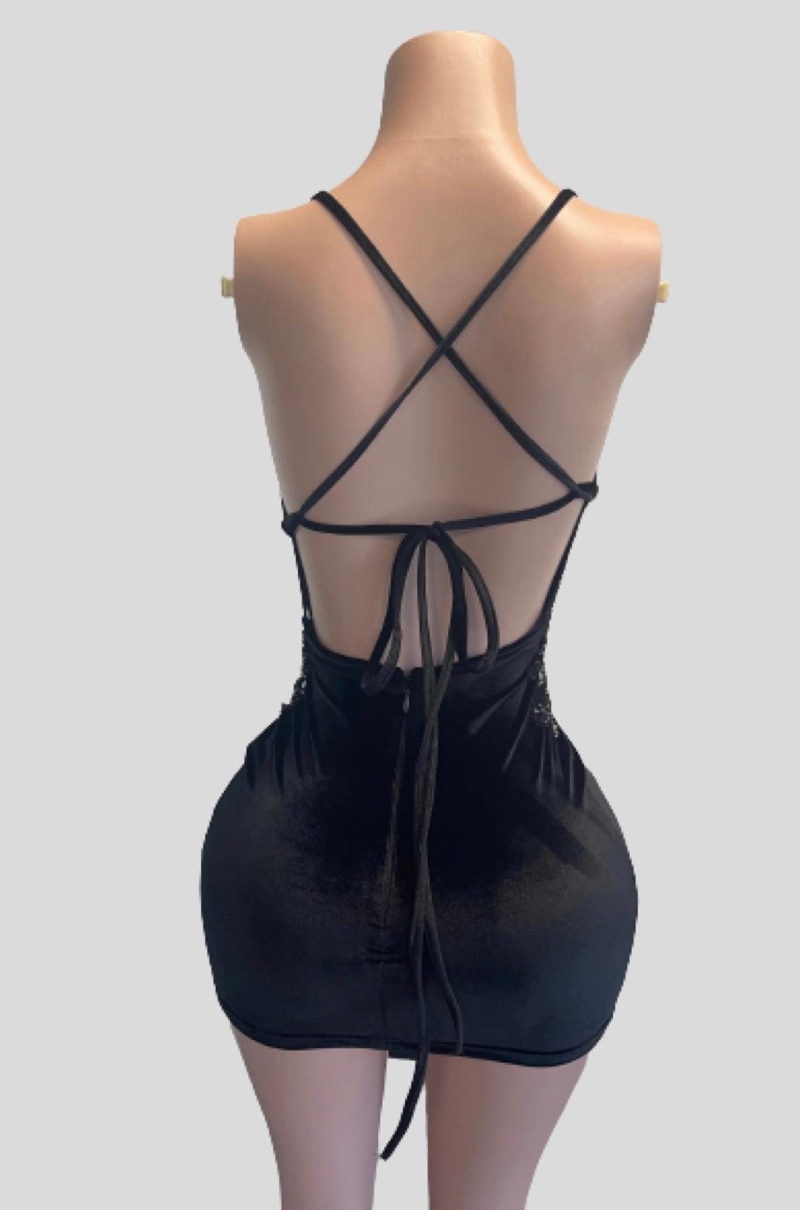 Beaded Corset Velvet Ruched Mini Dress