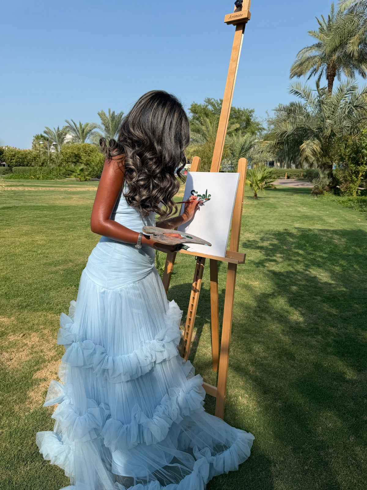 Ruched Halter Tiered Ruffle Tulle Gown