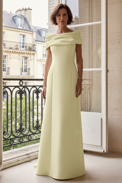 Off-the-Shoulder Satin Gown with Statement Back Bow